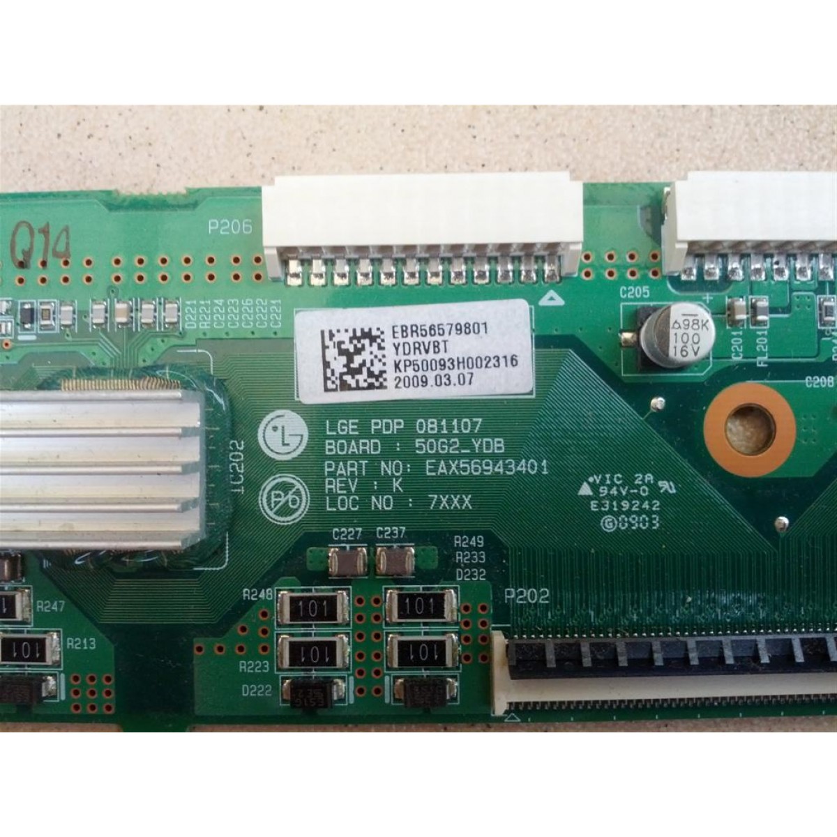 LG 50PQ20 Y-BUFFER BOTTOM BOARD EBR56579801