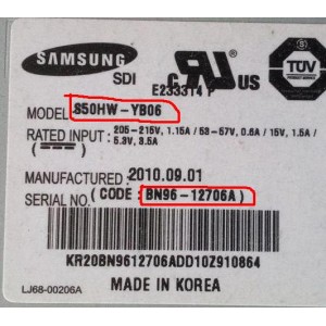 SAMSUNG PS50C451 PLASMA SCREEN PANEL S50HW-YB06 BN96-12706A AUSTRALIAN TV PARTS