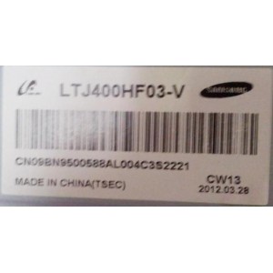 SAMSUNG UA40EH6000 LED SCREEN PANEL LTJ400HF03-V BN95-00588A