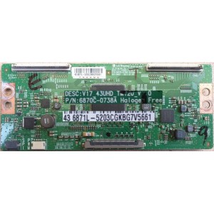 TCL 43P20US T-CON BOARD 6871L-5203C 6870C-0738A