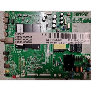 TCL 55P725 MAIN BOARD RT2851M 40-R51MW2-MPD2HG 30800-000134 30801-000104