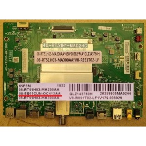 TCL 65P8M MAIN BOARD 08-SS65CUN-OC412AA 40-RT51H1-MAD2HG